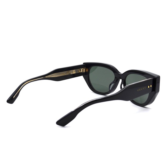 Gucci Black Cat-Eye Sunglasses with Dark Green Lenses - Picture 5 of 10